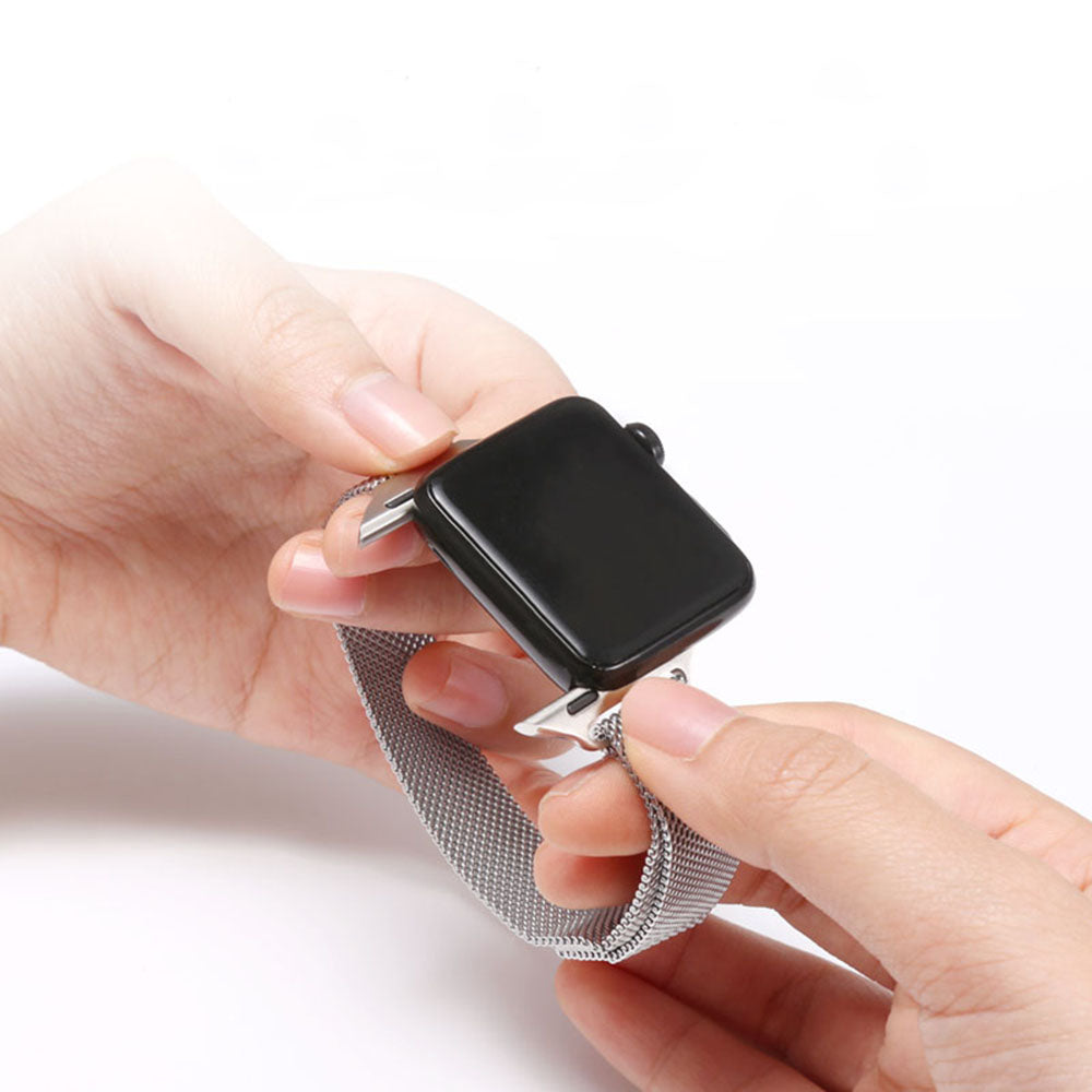 Techsuit W034 szíj Apple Watch 49mm / 46mm / 45mm / 44mm / 42mm sorozathoz, Ezüst