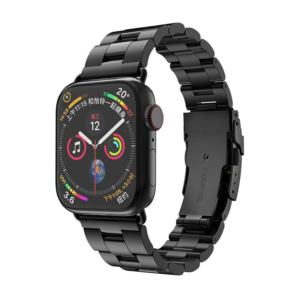 Techsuit W036 szíj Apple Watch 49mm / 46mm / 45mm / 44mm / 42mm sorozathoz, Fekete