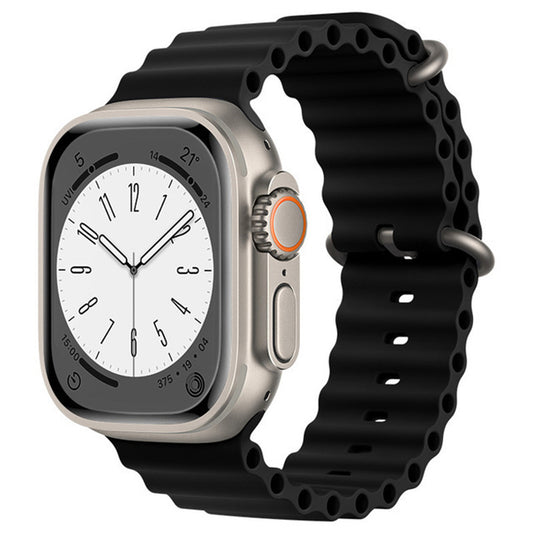 Techsuit W038 szíj Apple Watch 49mm / 46mm / 45mm / 44mm / 42mm sorozathoz, Fekete