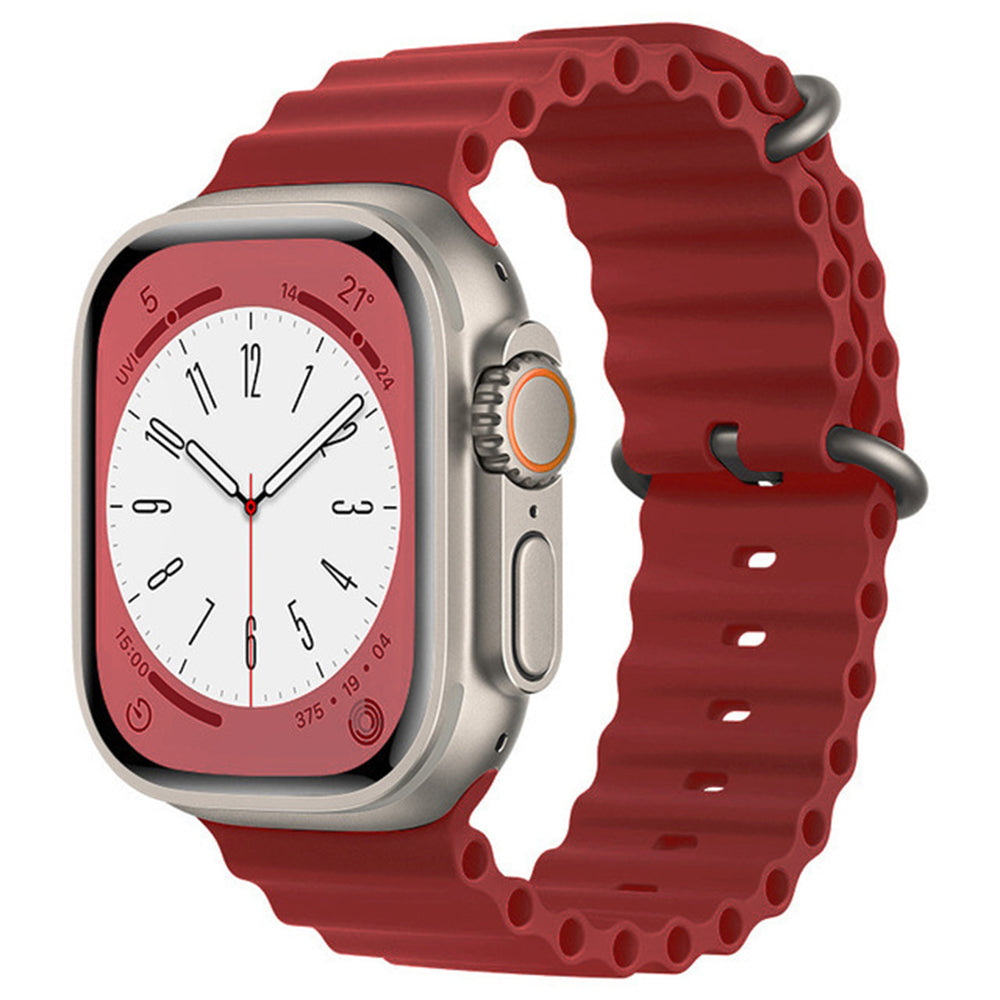 Techsuit W038 szíj Apple Watch 49mm / 46mm / 45mm / 44mm / 42mm sorozathoz, Sötétvörös
