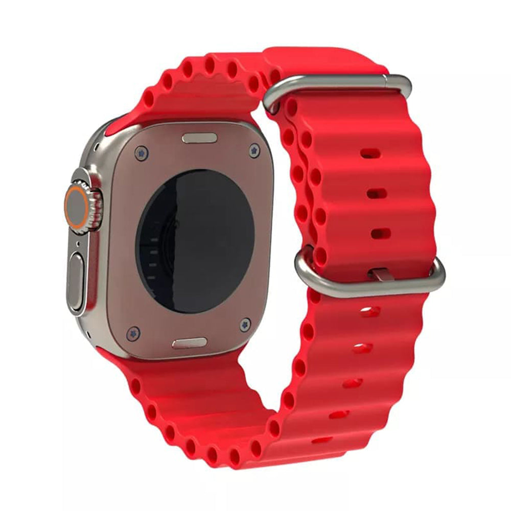 Techsuit W038 szíj Apple Watch 49mm / 46mm / 45mm / 44mm / 42mm sorozathoz, Sötétvörös