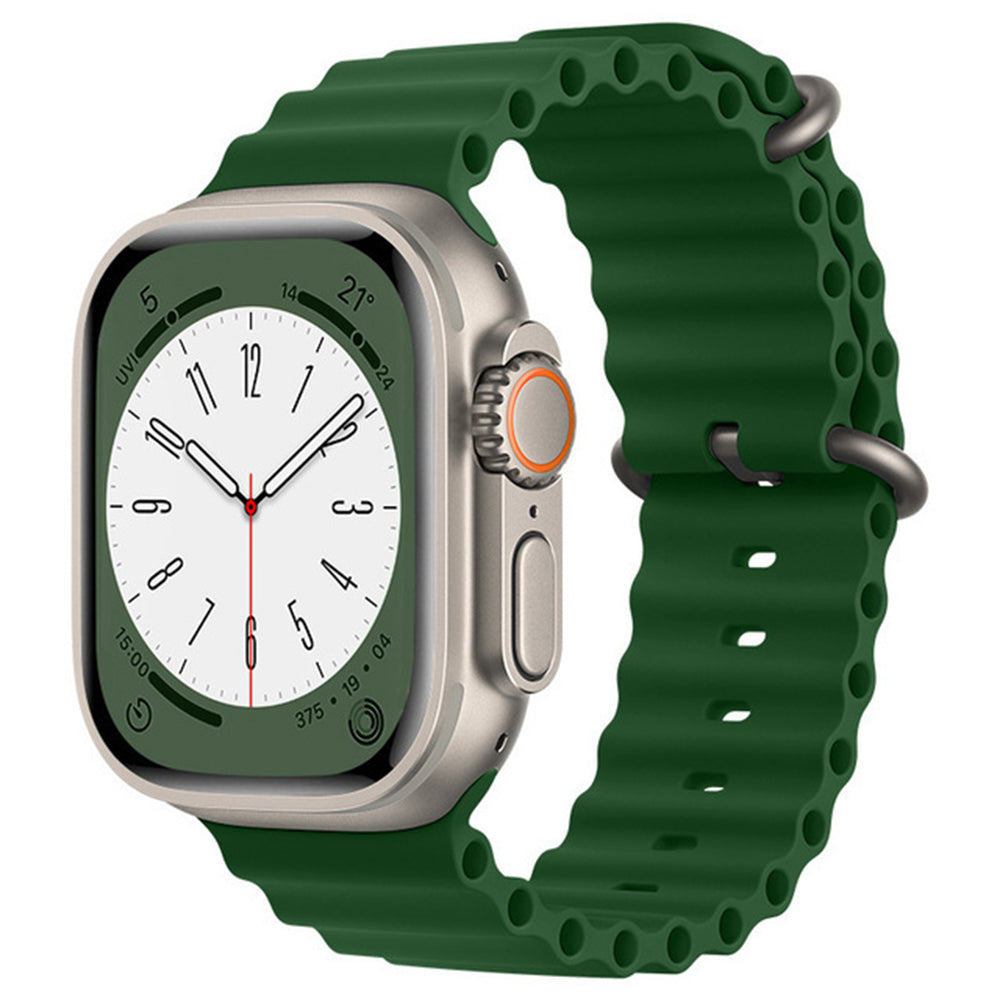Techsuit W038 szíj Apple Watch 49mm / 46mm / 45mm / 44mm / 42mm sorozathoz, Sötétzöld
