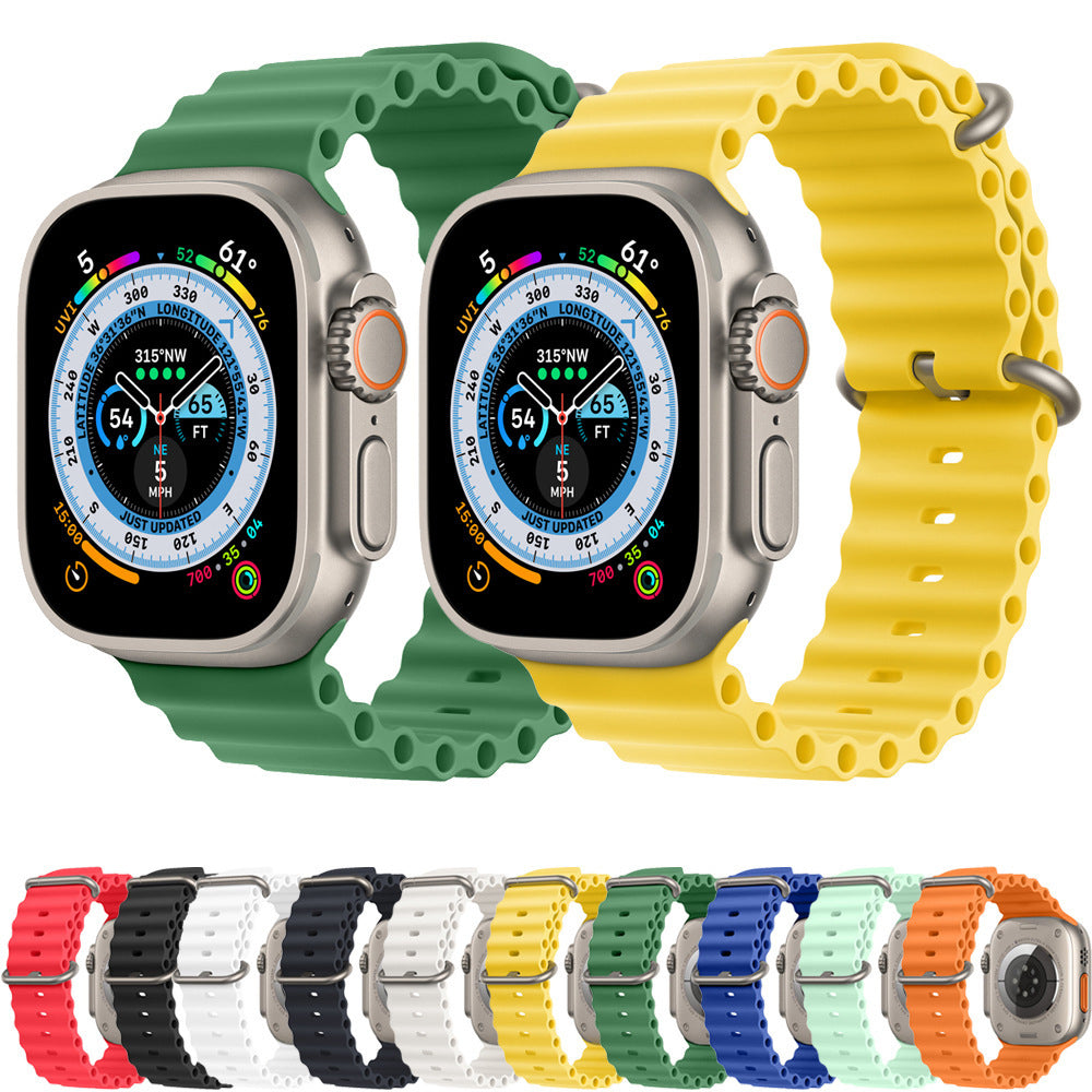 Techsuit W038 szíj Apple Watch 49mm / 46mm / 45mm / 44mm / 42mm sorozathoz, Sötétzöld