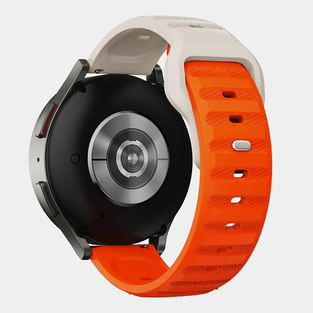 Techsuit W050 szíj Samsung Galaxy Watch / Huawei Watch sorozathoz, Narancssárga Bézs
