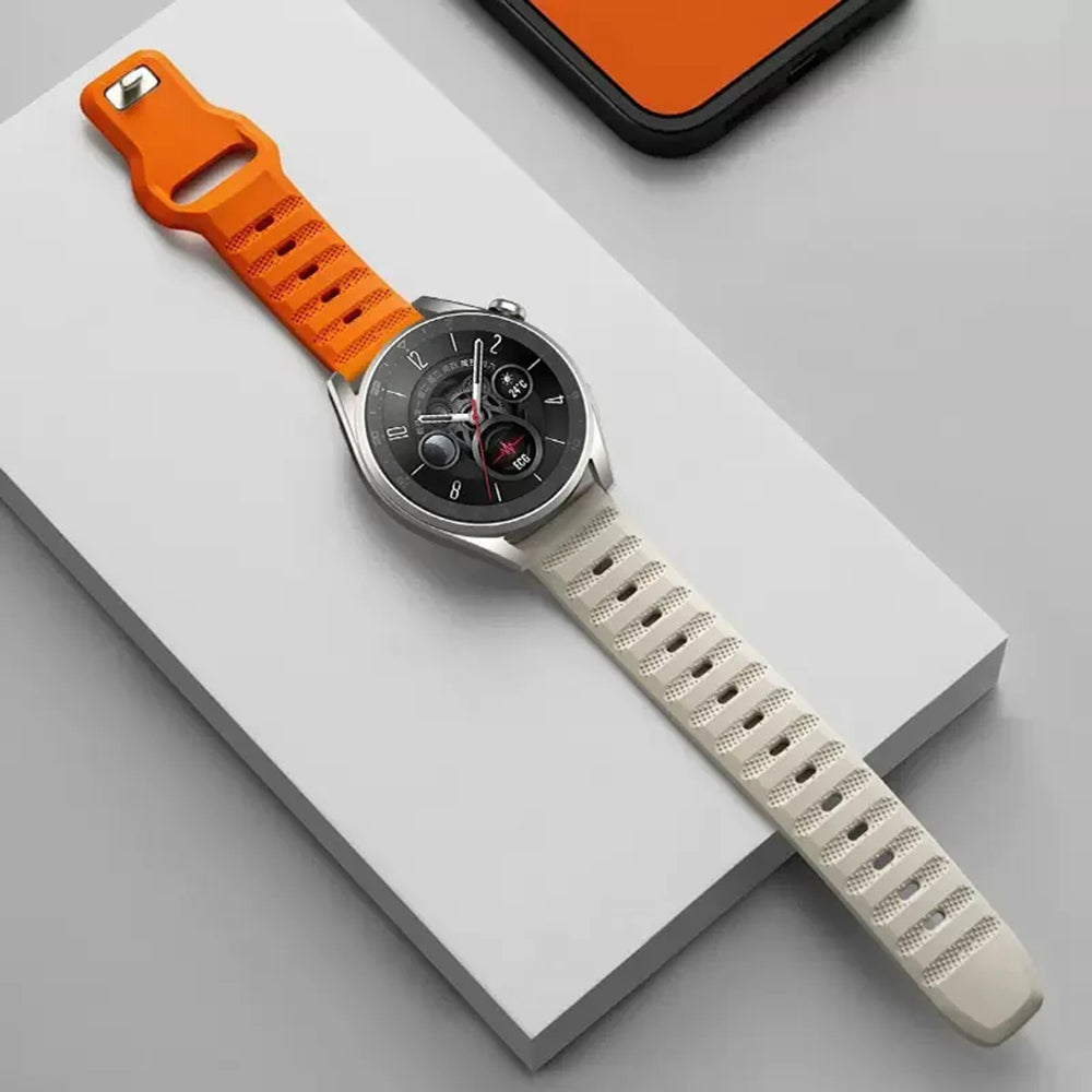 Techsuit W050 szíj Samsung Galaxy Watch / Huawei Watch sorozathoz, Narancssárga Bézs