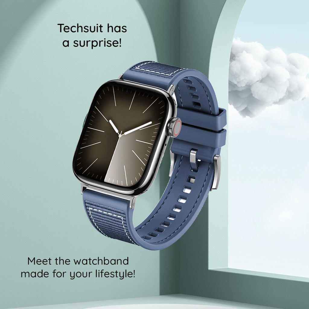 Techsuit W051 szíj Apple Watch 42mm / 41mm / 40mm / 38mm sorozathoz, Sötétkék