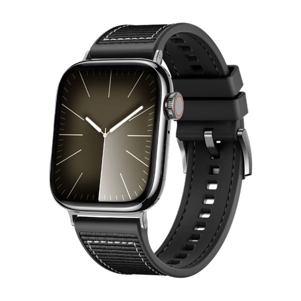 Techsuit W051 szíj Apple Watch 42mm / 41mm / 40mm / 38mm sorozathoz, Fekete