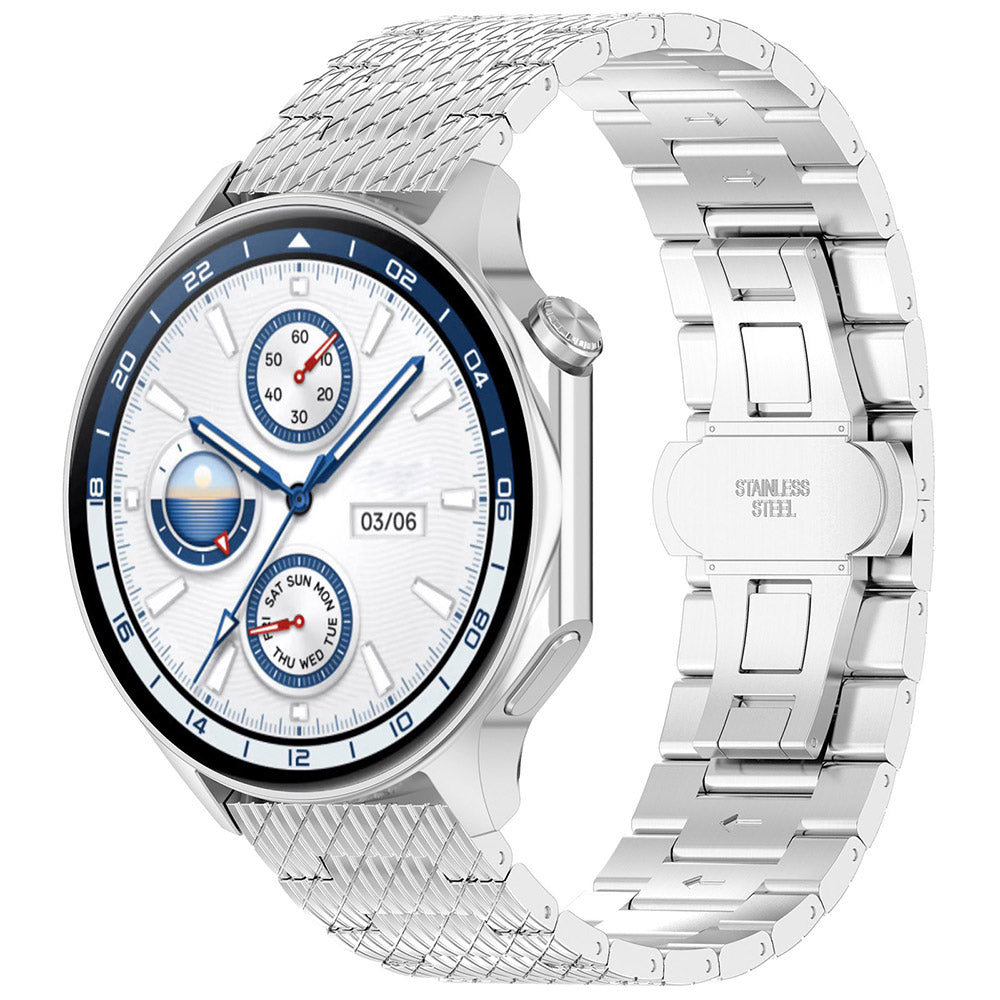 Techsuit W052 szíj Huawei Watch / Xiaomi Watch sorozathoz, 22mm, Ezüst