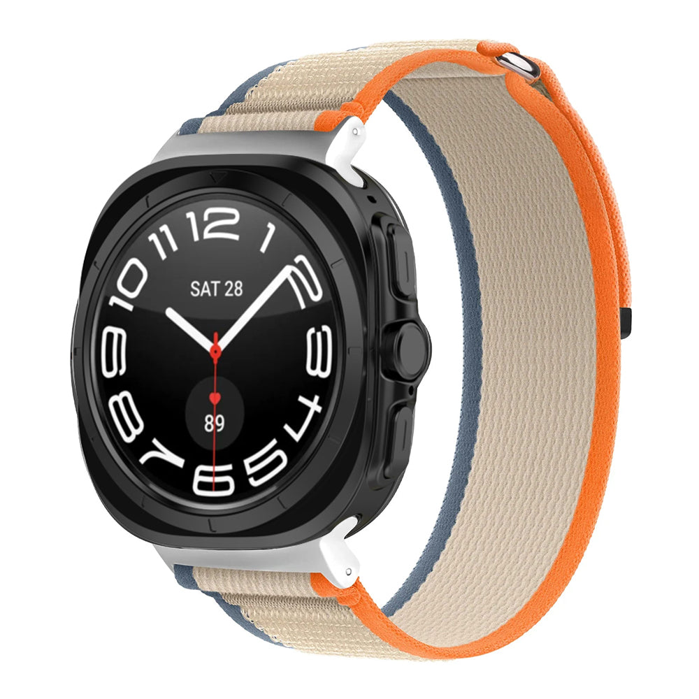 Techsuit W054 szíj Samsung Galaxy Watch Ultra-hoz, Narancssárga Bézs