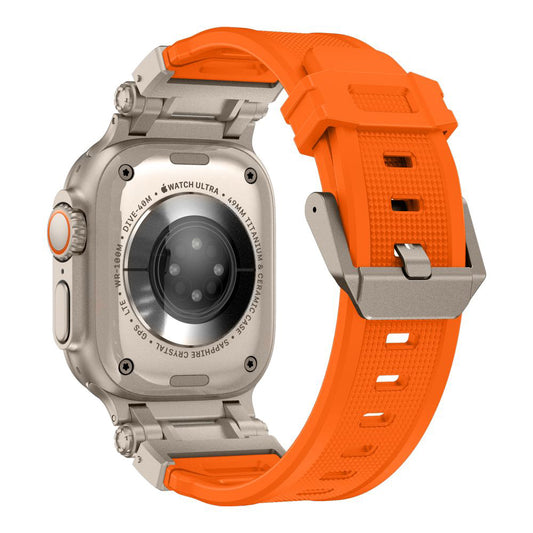 Techsuit W064 szíj Apple Watch 49mm / 46mm / 45mm / 44mm / 42mm sorozathoz, Ezüst Narancssárga