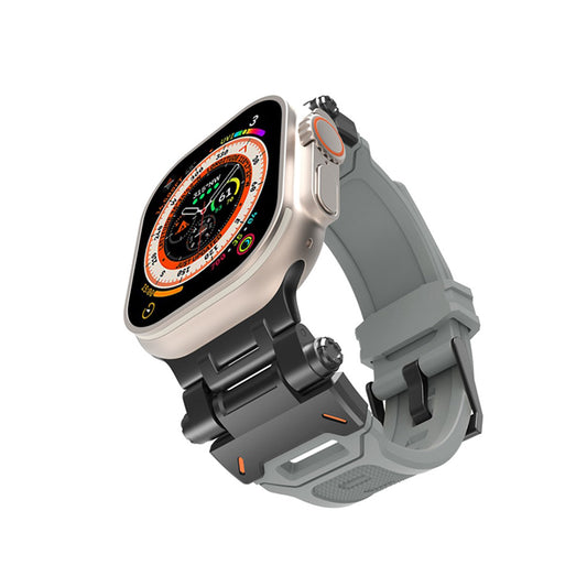 Techsuit W064 szíj Apple Watch 49mm / 46mm / 45mm / 44mm / 42mm sorozathoz, Fekete Szürke