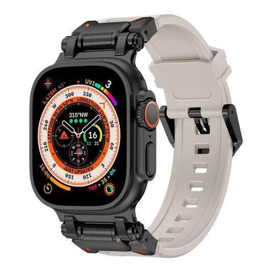 Techsuit W064 szíj Apple Watch 49mm / 46mm / 45mm / 44mm / 42mm sorozathoz, Fekete Szürke