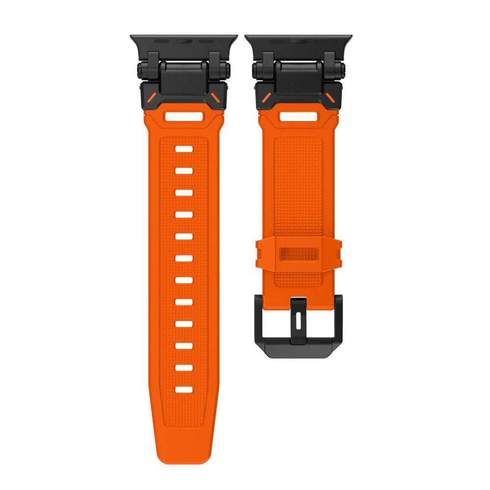 Techsuit W064 szíj Apple Watch 49mm / 46mm / 45mm / 44mm / 42mm sorozathoz, Fekete-Narancssárga