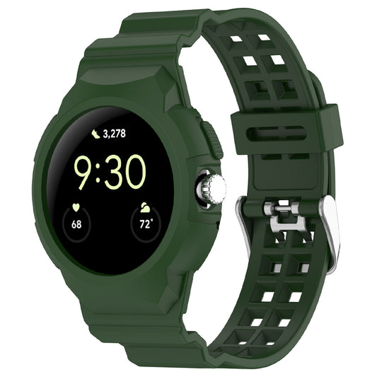 Techsuit W065 szíj a Google Pixel Watch 3 41mm / Watch 2 / Watch számára, Zöld