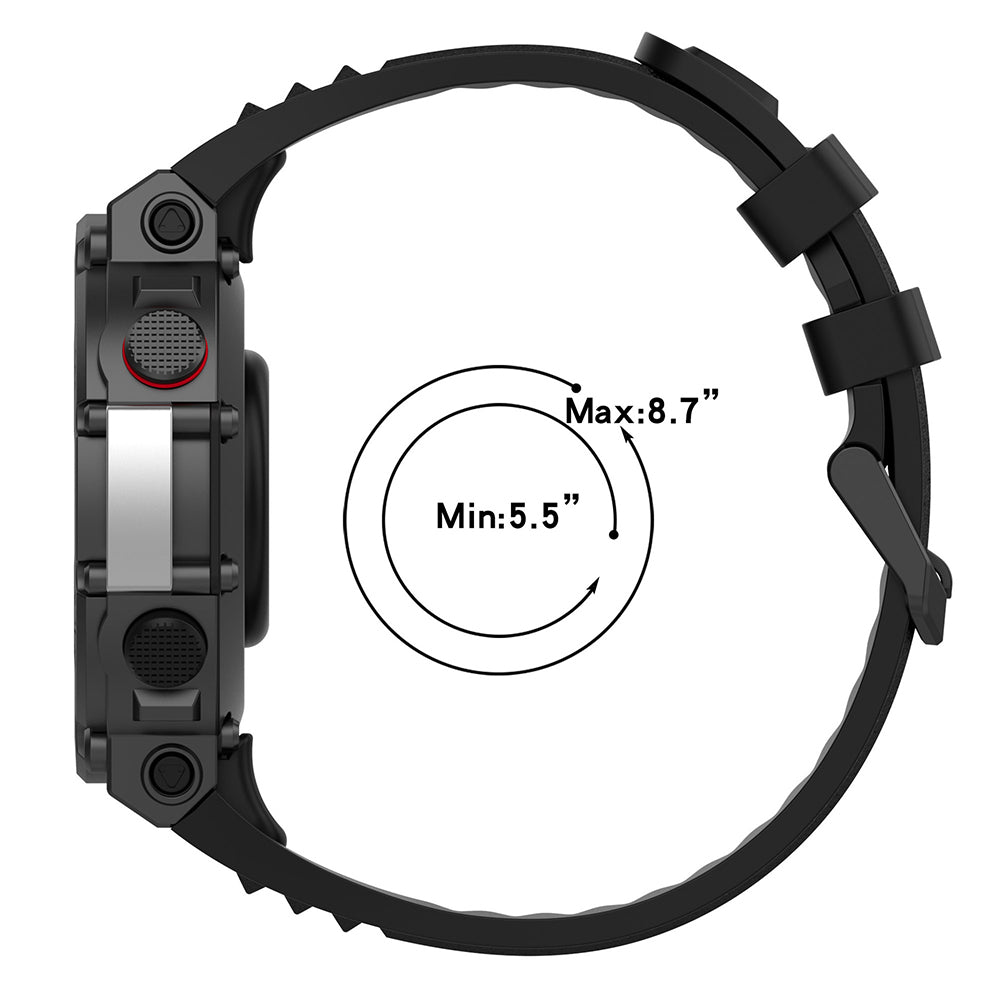 Techsuit W067 szíj az Amazfit T-Rex 2-hez, Fekete