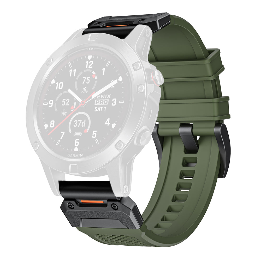Techsuit W068 szíj Garmin Watch Fenix / Forerunner / Approach sorozathoz, 22mm, Zöld Fekete