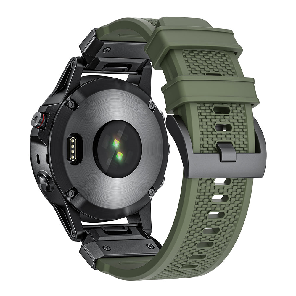 Techsuit W068 szíj Garmin Watch Fenix / Forerunner / Approach sorozathoz, 22mm, Zöld Fekete