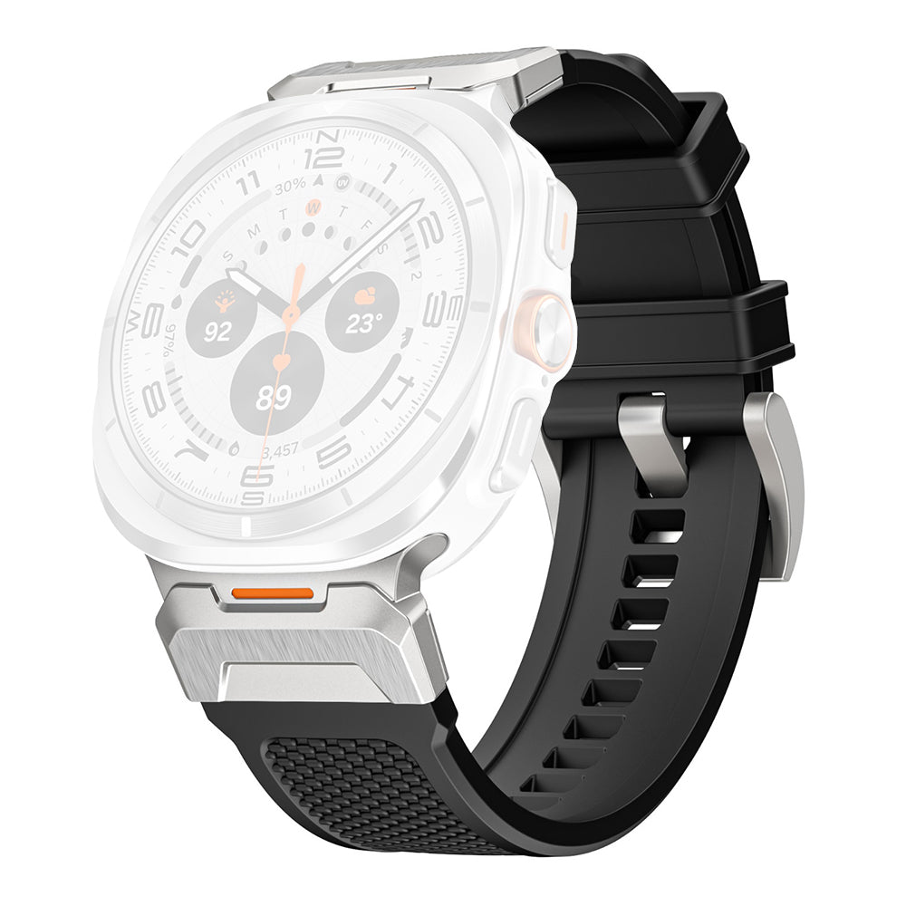 Techsuit W068 szíj Samsung Galaxy Watch Ultra-hoz, Fekete-Ezüst