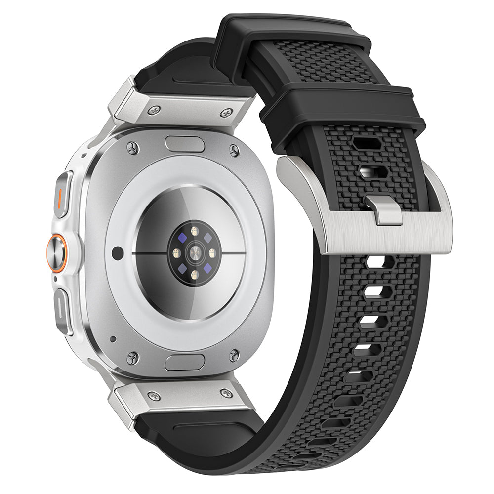 Techsuit W068 szíj Samsung Galaxy Watch Ultra-hoz, Fekete-Ezüst