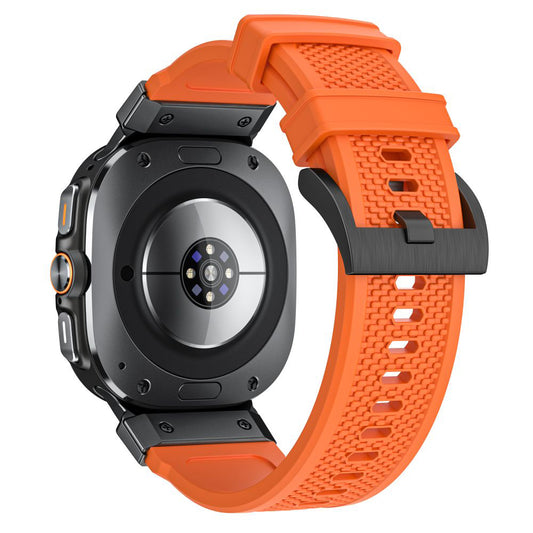 Techsuit W068 szíj Samsung Galaxy Watch Ultra-hoz, Fekete-Narancs