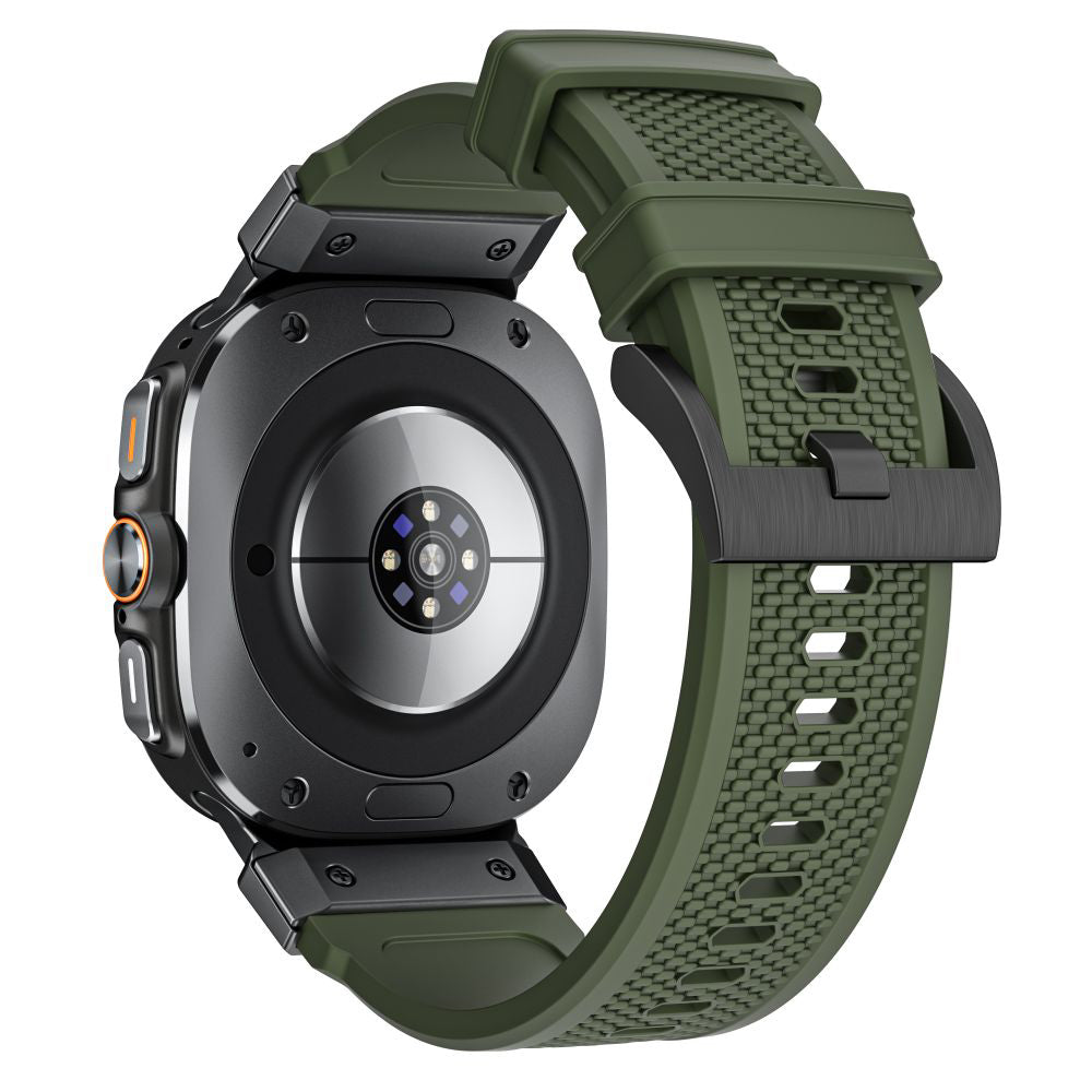 Techsuit W068 szíj Samsung Galaxy Watch Ultra-hoz, Fekete Zöld