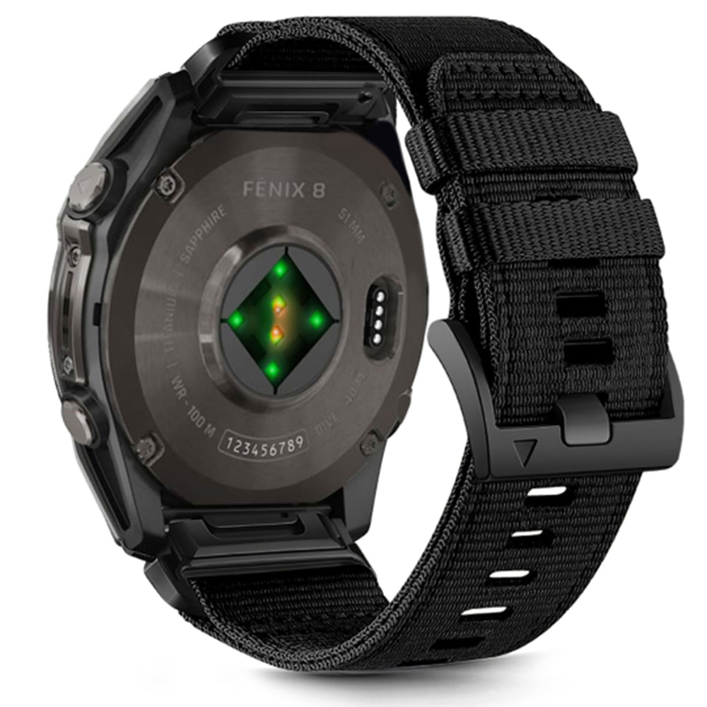 Techsuit W070 szíj Garmin Watch Fenix / Forerunner / Approach sorozathoz, 22mm, Fekete