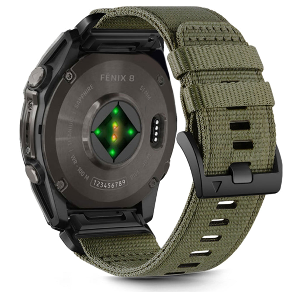 Techsuit W070 szíj Garmin Watch Fenix / Forerunner sorozathoz, 22mm, Sötétzöld