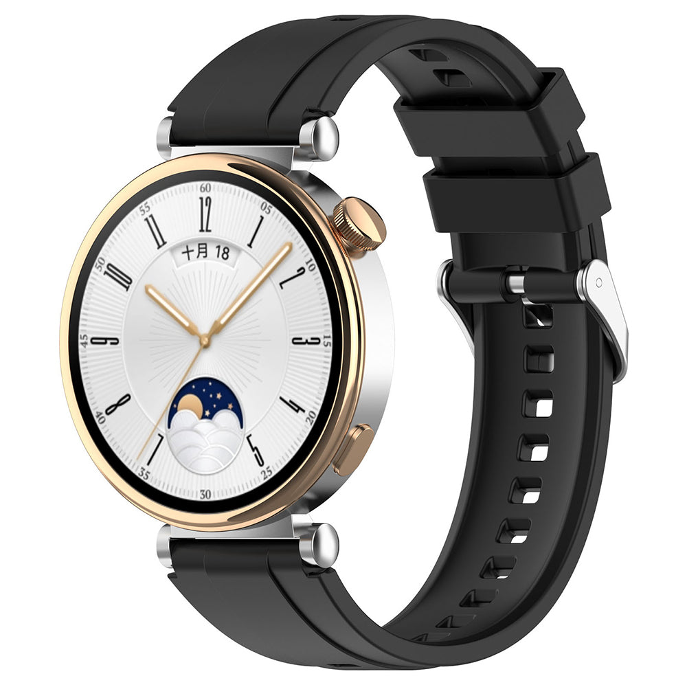 Techsuit W075 szíj Huawei Watch / Garmin Watch sorozathoz, 18mm, Fekete