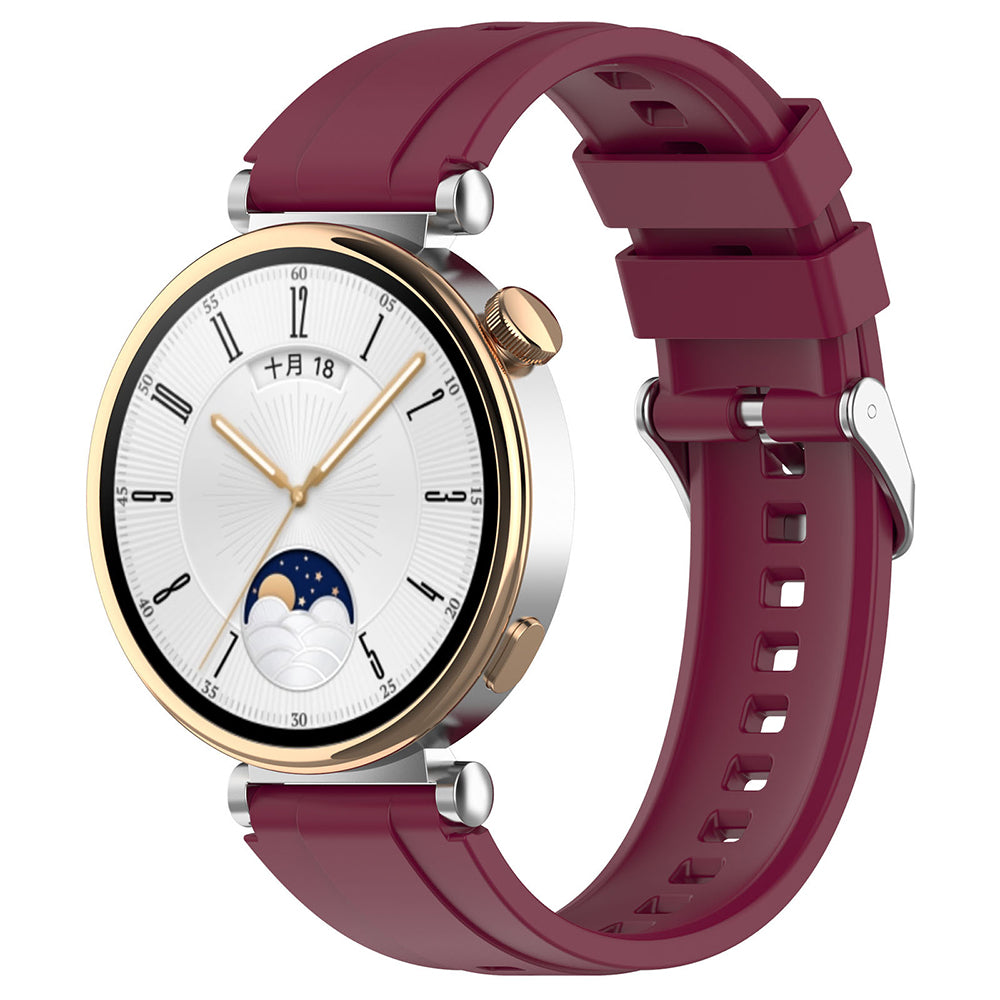 Techsuit W075 szíj Huawei Watch / Garmin Watch sorozathoz, 18mm, cseresznyepiros