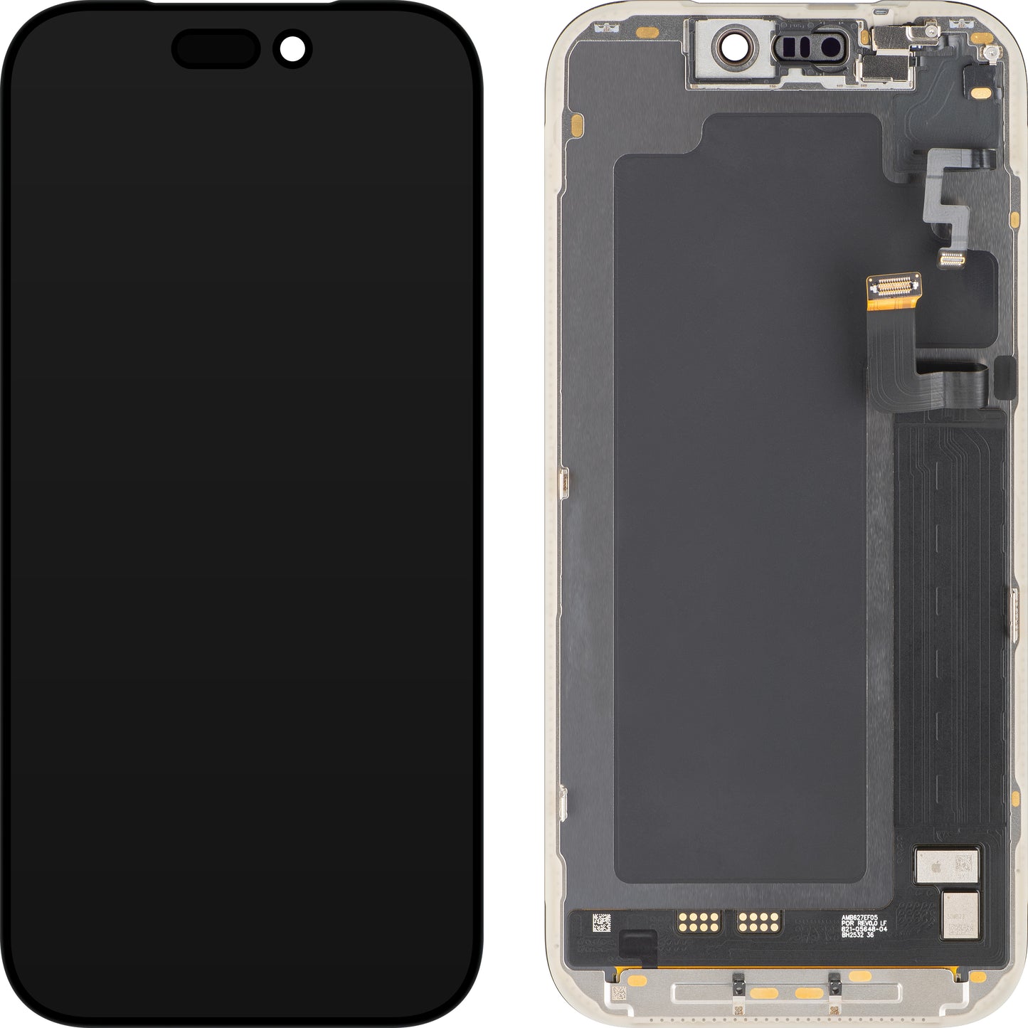 Apple iPhone 17 Pro érintőképernyős kijelző, kerettel, fekete, Service Pack 661-56125