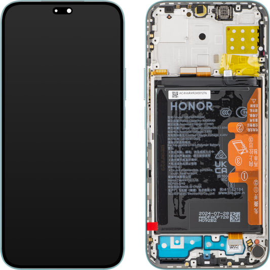 Érintőképernyős kijelző Honor 200 Lite, kerettel, csillagkék, szervizcsomag 0235ALPS