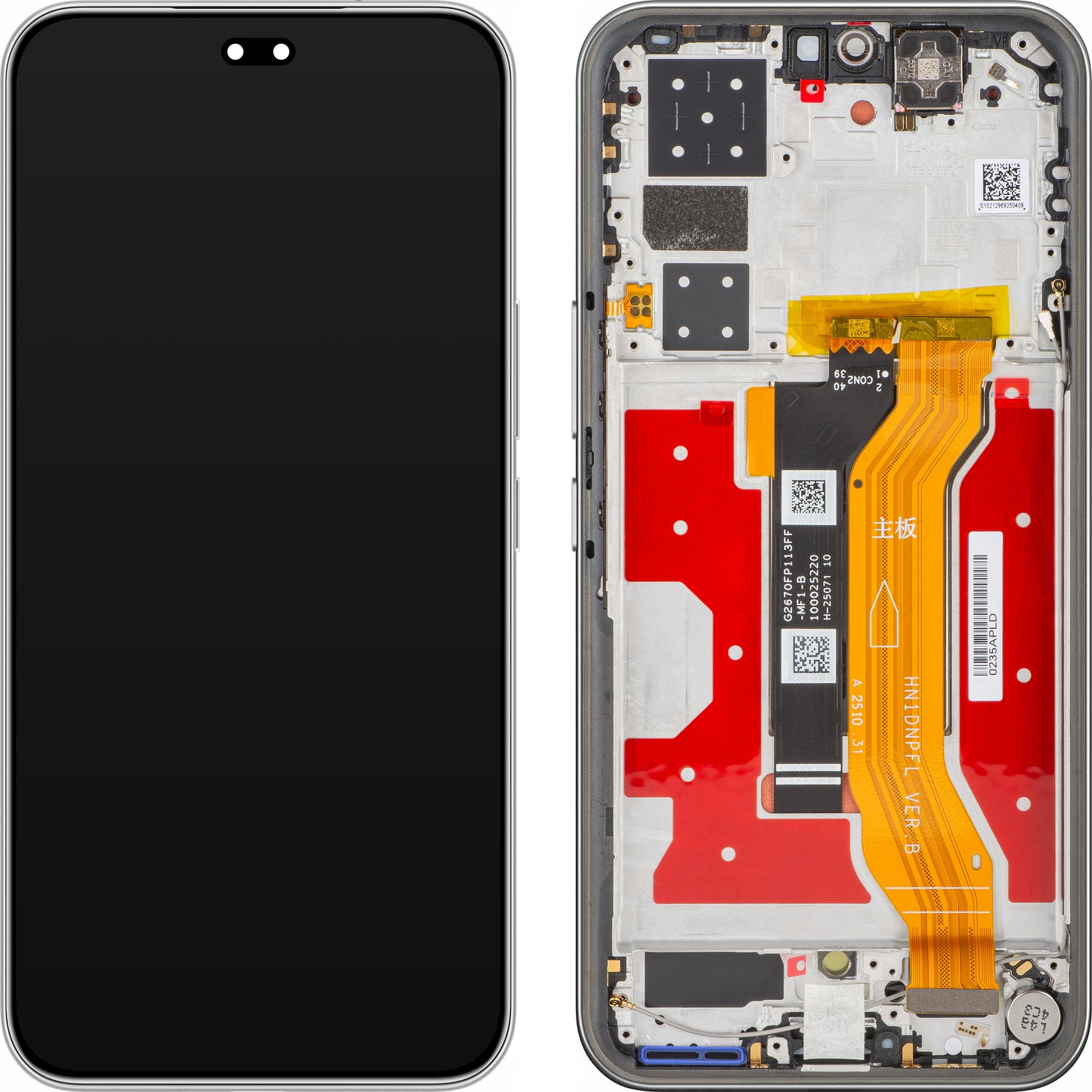 Honor 400 Pro érintőképernyős kijelző, kerettel, szürke (Lunar Grey), Service Pack 0235APLD