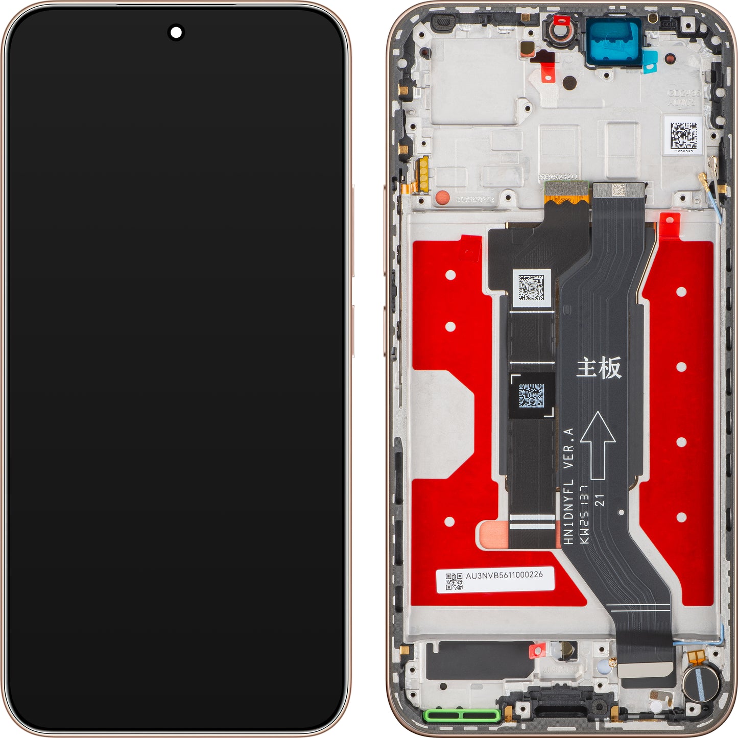 Honor 400 érintőképernyős kijelző, kerettel, Arany (Desert Gold), Service Pack 0235APNU