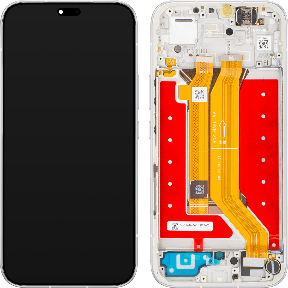 Honor 600e / 600 Lite érintőképernyős kijelző kerettel, szürke (Velvet Grey), Service Pack 0235ASUM