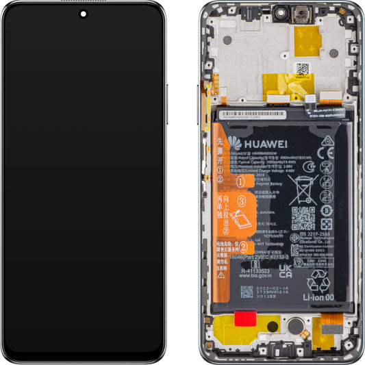 Kijelző érintőképernyővel Huawei nova Y90, kerettel és akkumulátorral, éjfekete, szervizcsomag 02355ARF