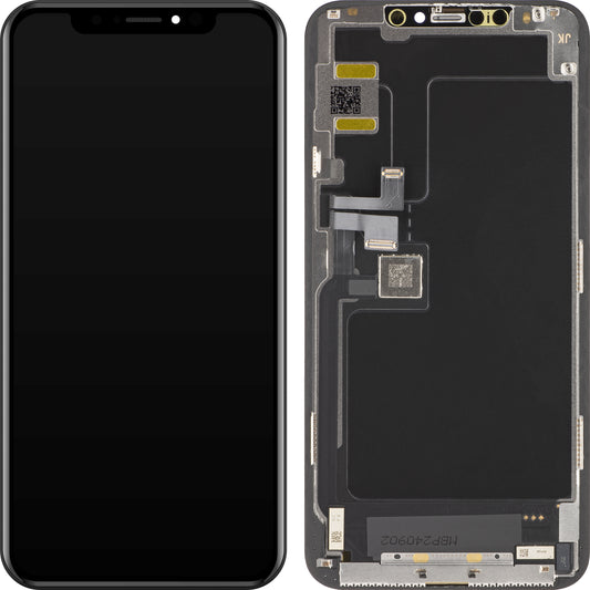 Érintőképernyő JK Apple iPhone 11 Pro Max készülékhez, kerettel, OLED verzió, fekete