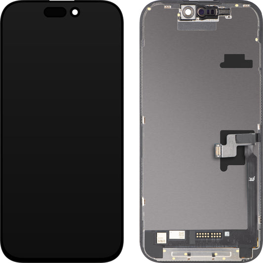 JK érintőképernyős kijelző Apple iPhone 16 Pro-hoz, kerettel, LCD In-Cell IC mozgatható verzió, fekete