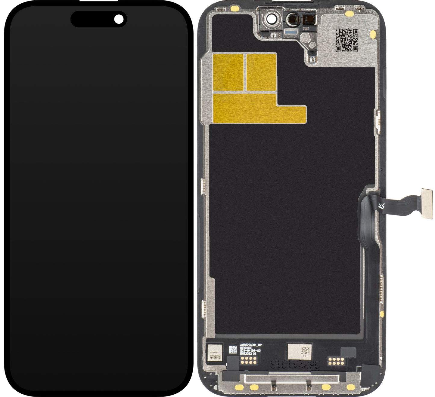 JK érintőképernyős kijelző Apple iPhone 14 Pro-hoz, kerettel, LCD In-Cell IC mozgatható verzió, fekete