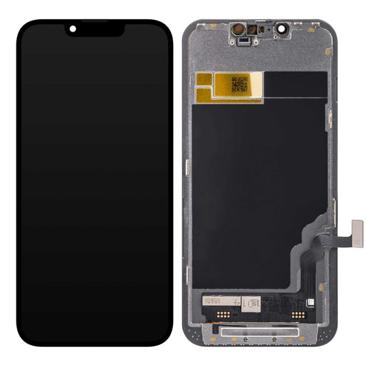 Érintőképernyő JK Apple iPhone 13-hoz, kerettel, In-Cell LCD verzió, fekete