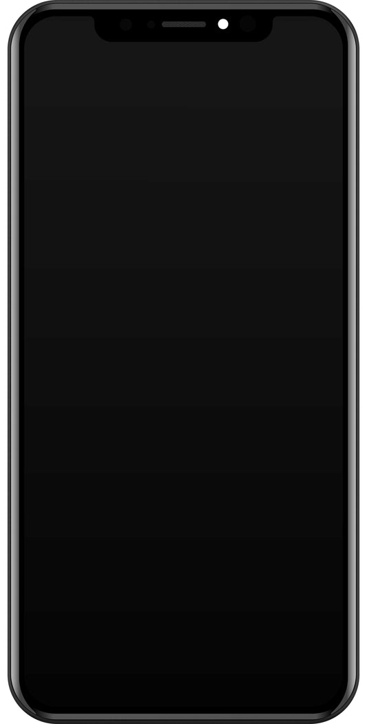 JK érintőképernyő kijelző Apple iPhone 11 Pro Max készülékhez, kerettel, cellába épített LCD verzió, fekete
