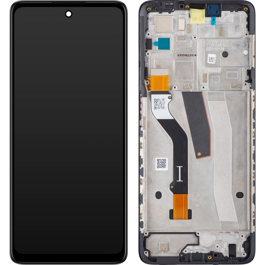 Motorola Moto Moto Moto G51 5G érintőképernyős kijelző, kerettel, fekete, szervizcsomag 5D68C20028