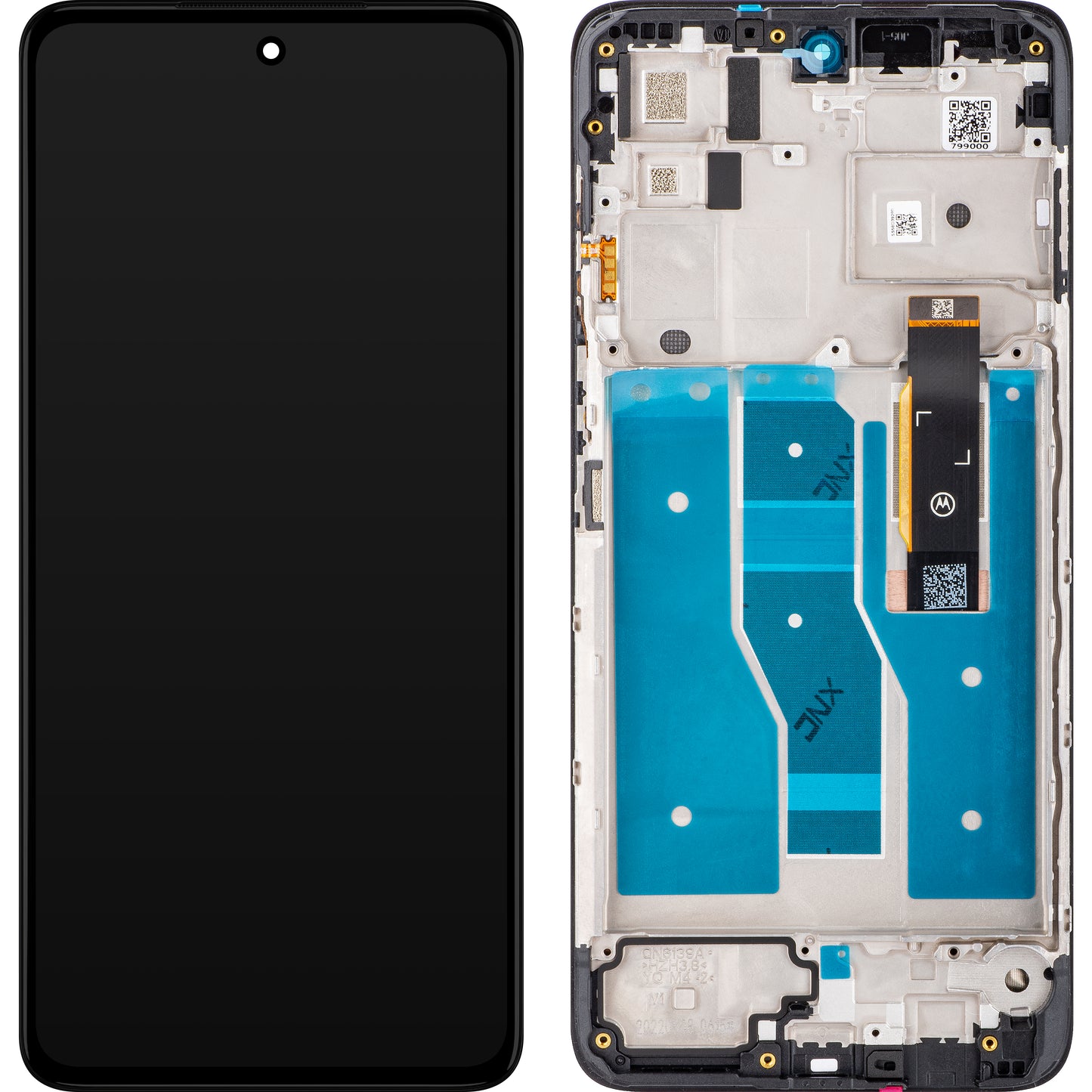 Motorola Moto Moto Moto G52 érintőképernyős kijelző, kerettel, fekete, szervizcsomag 5D68C20495