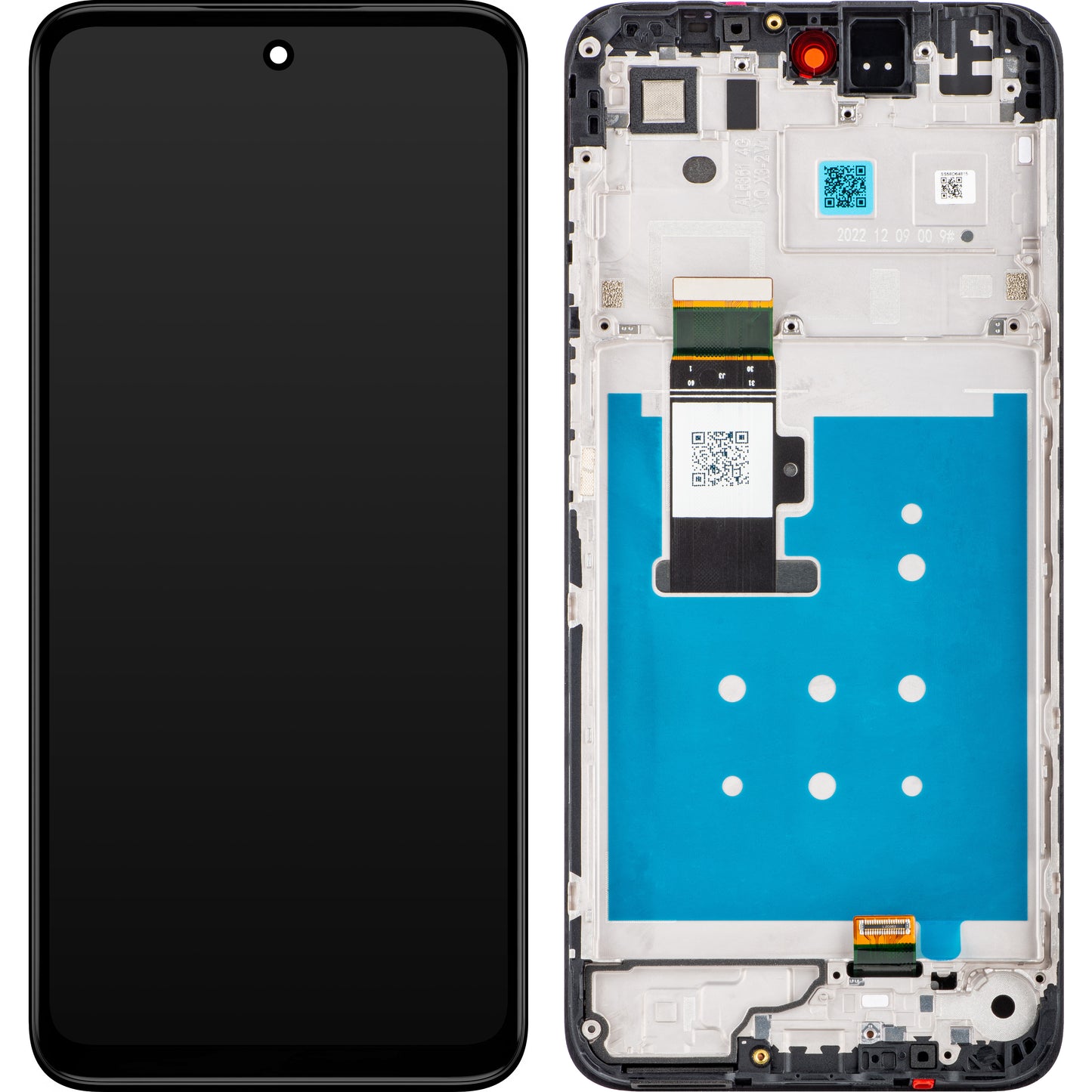 Motorola Moto G23 érintőképernyős kijelző érintőképernyővel, kerettel, fekete, szervizcsomag 5D68C22092