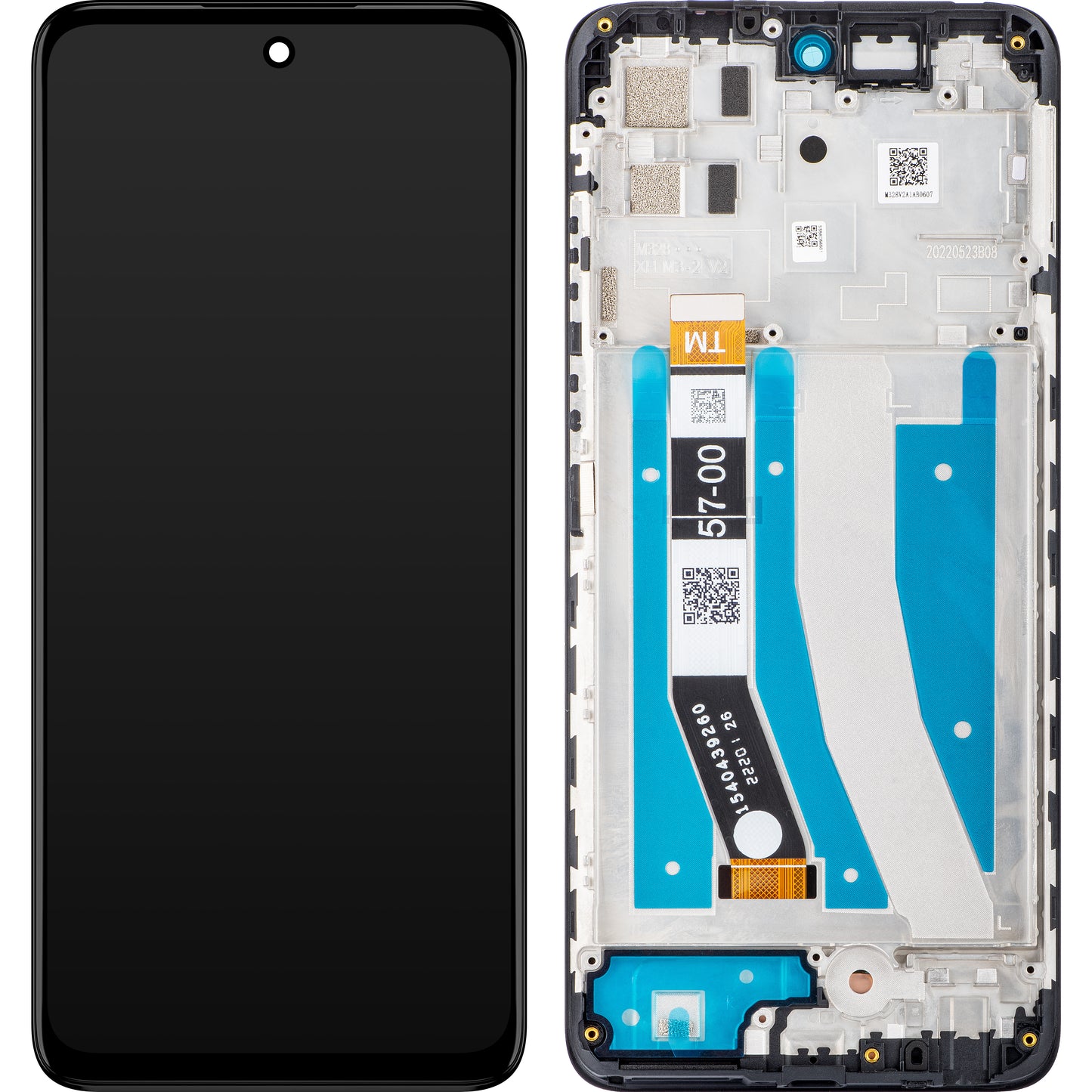 Motorola Moto G32 érintőképernyős kijelző érintőképernyővel, kerettel, ásványszürke, szervizcsomag 5D68C21151