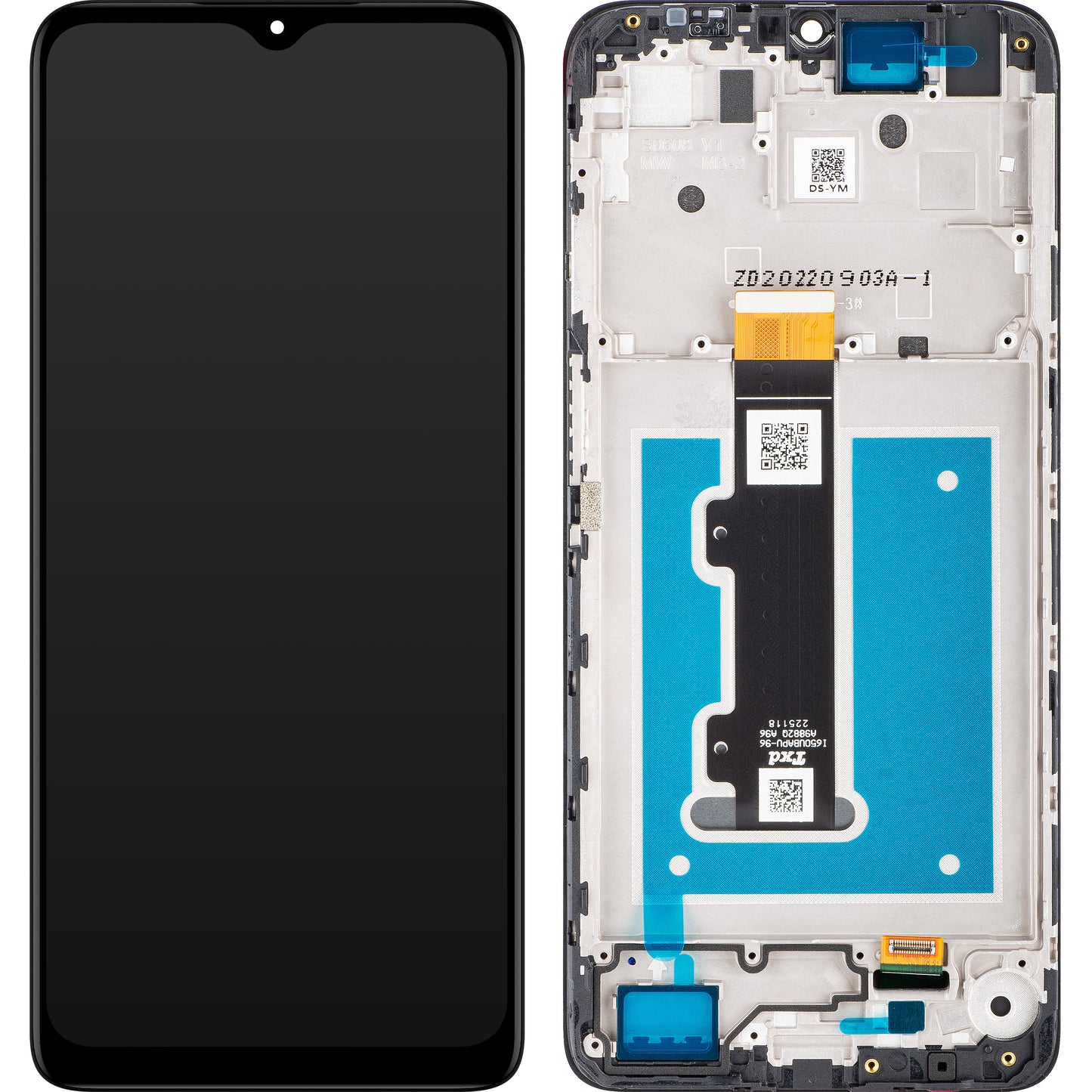 Érintőképernyős kijelző Motorola Moto Moto E22i / E22, kerettel, fekete, szervizcsomag 5D68C21594