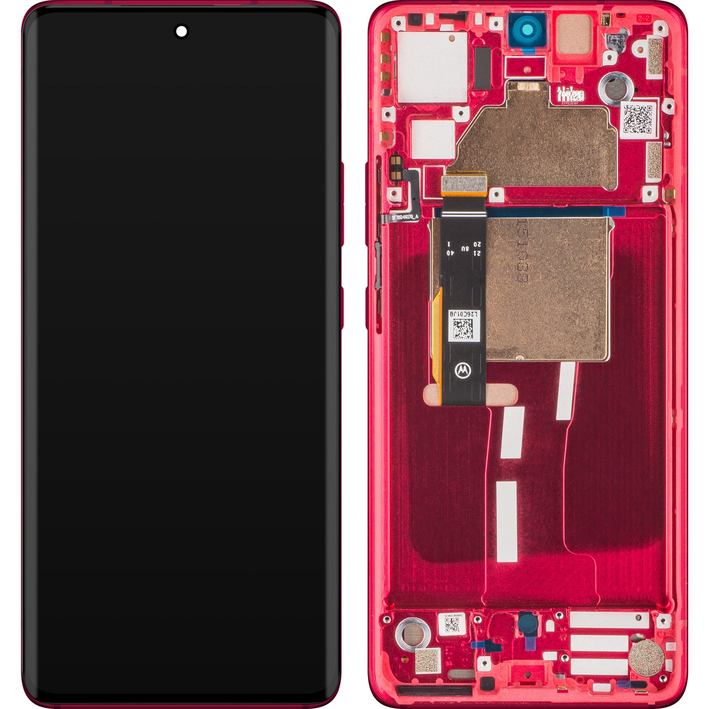 Érintőképernyős kijelző Motorola Edge 30 Fusion, kerettel, piros (Viva Magenta), szervizcsomag 5D68C22034