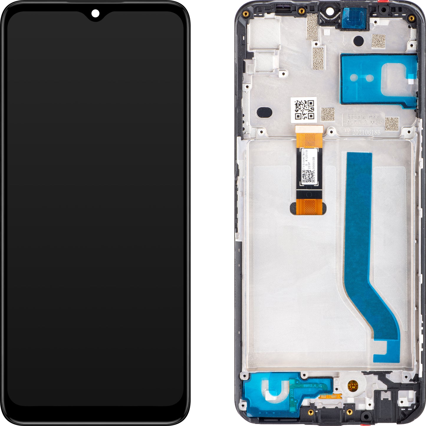 Motorola Moto Moto Moto G50 5G érintőképernyős kijelző, kerettel, fekete, szervizcsomag 5D68C18927