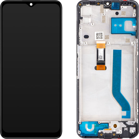 Motorola Moto Moto Moto G50 5G érintőképernyős kijelző, kerettel, fekete, szervizcsomag 5D68C18927