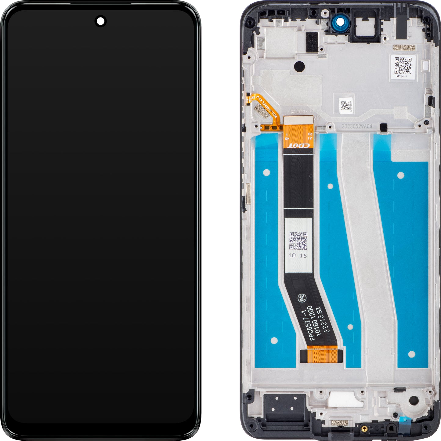 Motorola Moto G14 érintőképernyős kijelző, érintőképernyővel, kerettel, fekete (acélszürke), szervizcsomag 5D68C23075