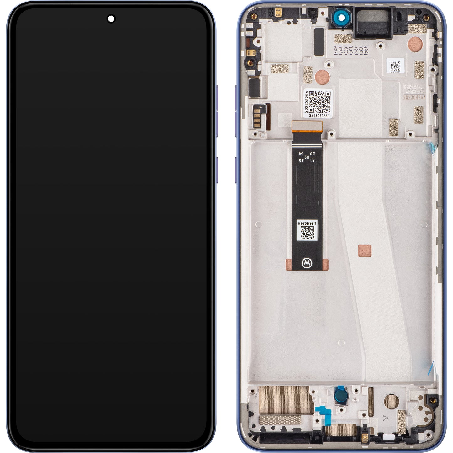 Érintőképernyős kijelző Motorola Edge 30 Neo, kerettel, lila (nagyon világos), szervizcsomag 5D68C21405